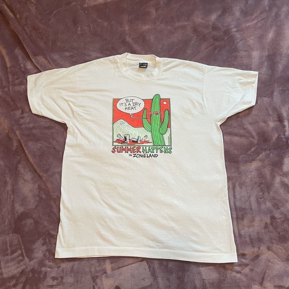Vtg 80's Summer Happens in Zonieland Arizona Dry Heat Single Stitch‎ XL T-Shirt